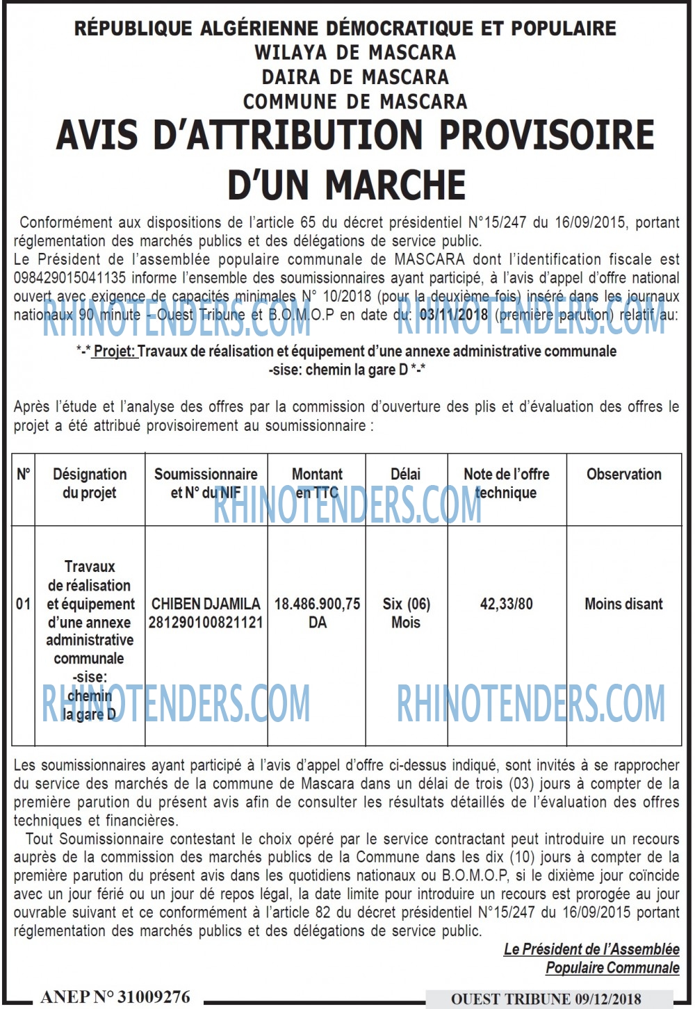 ouest TRIBUNE