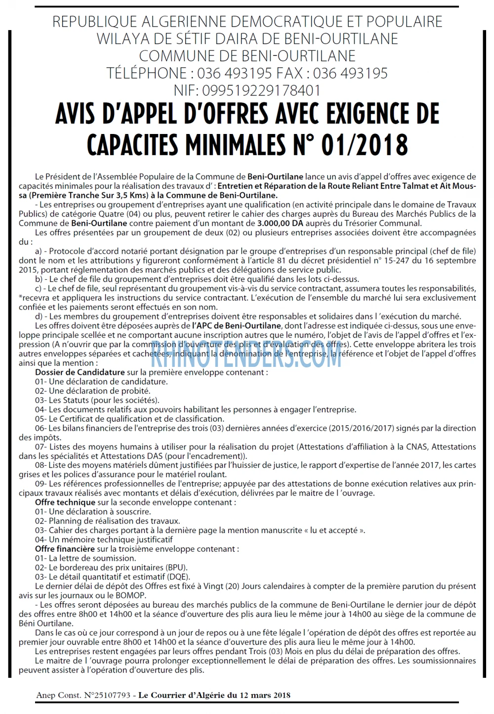 Le Courrier d'Algerie