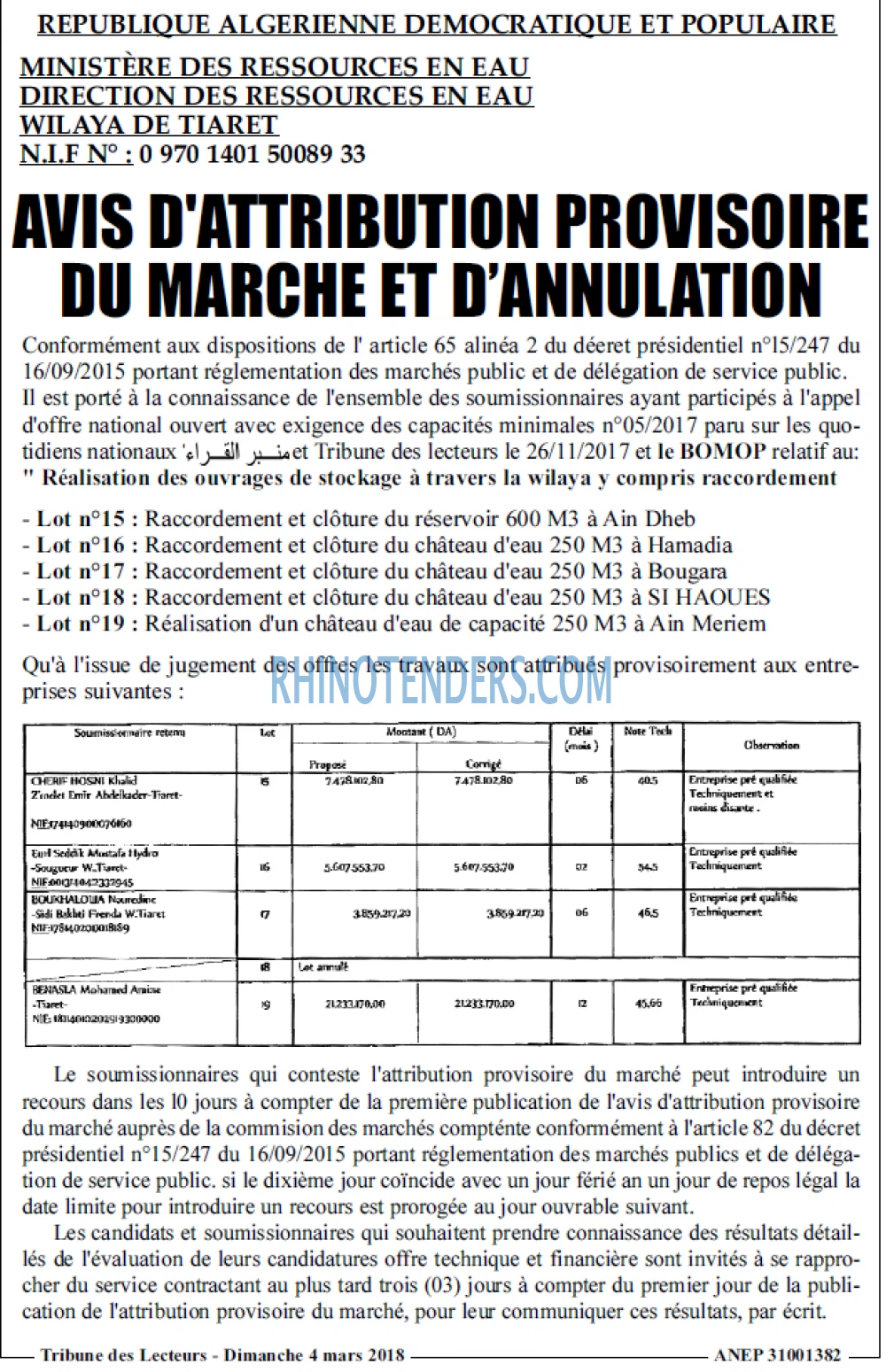 TRIBUNE DES LECTEURS