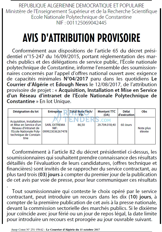 Le Courrier d'Algerie
