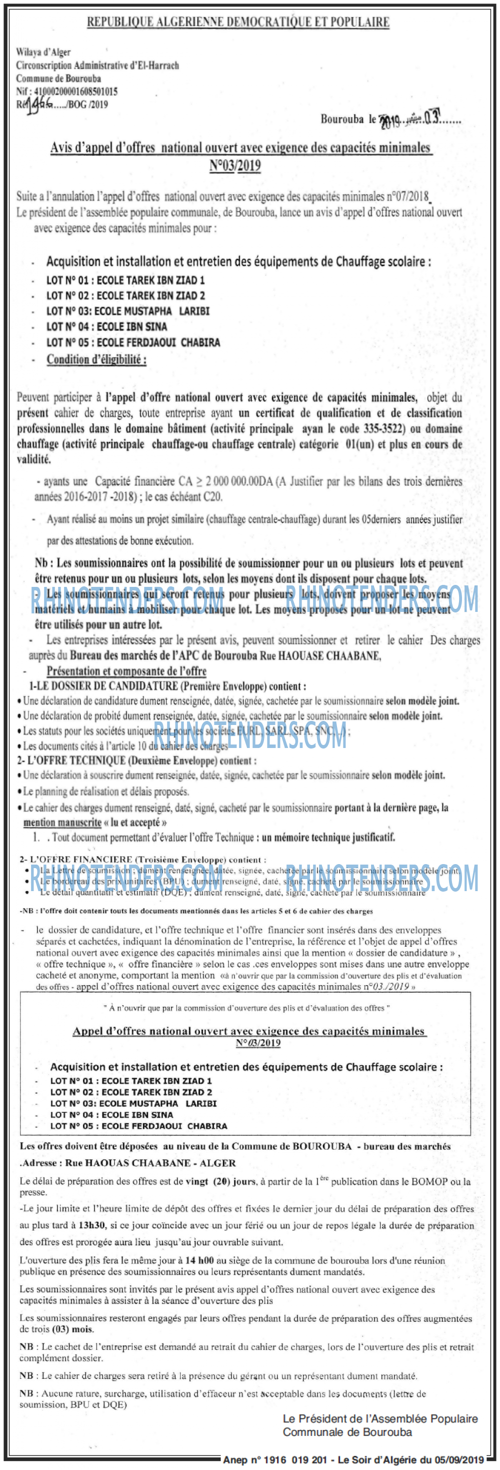LE SOIR D'ALGERIE