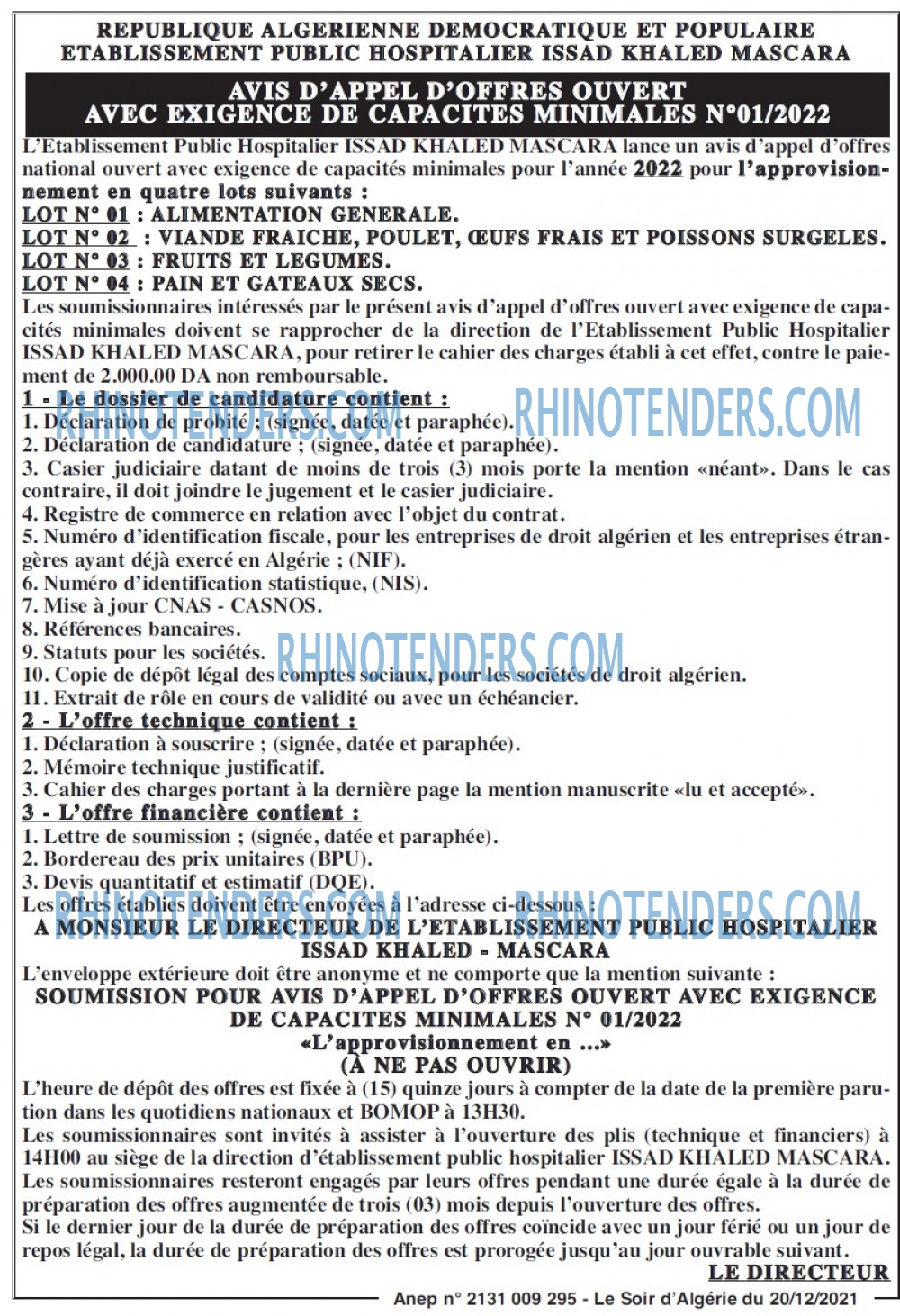 LE SOIR D'ALGERIE