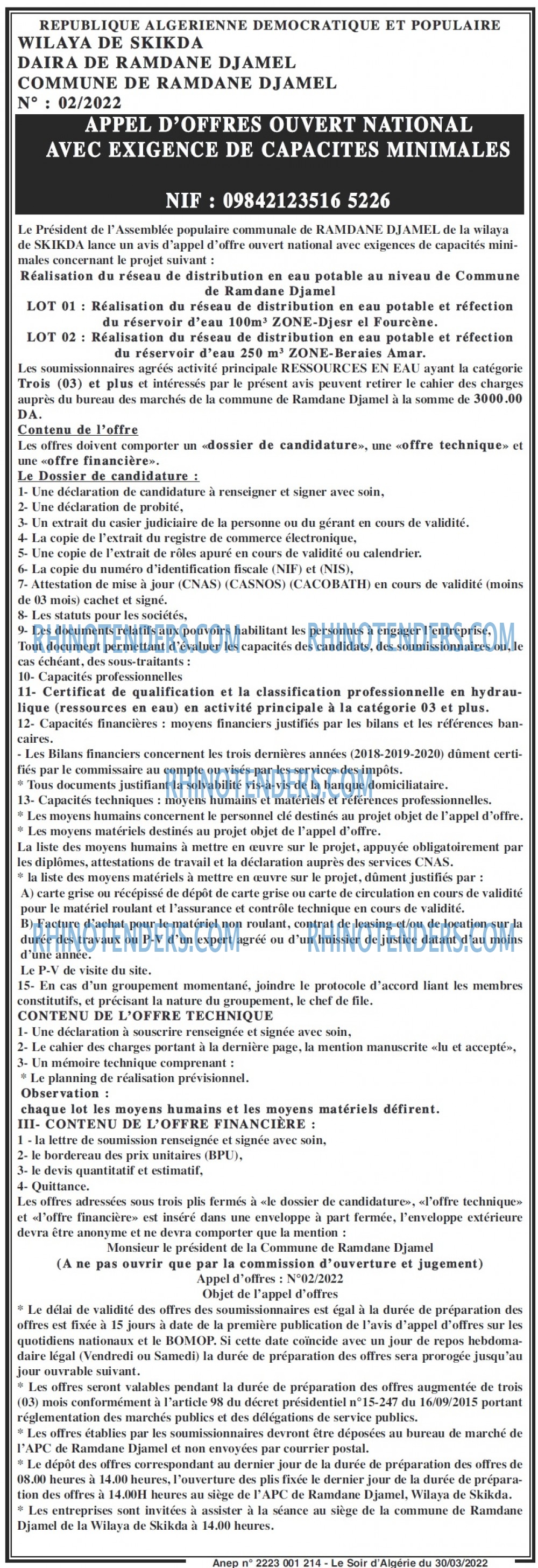 LE SOIR D'ALGERIE