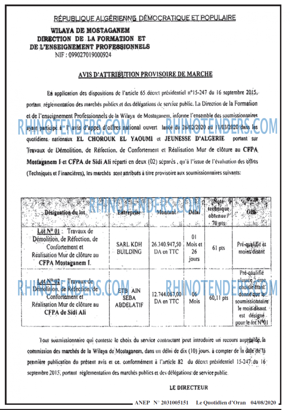 Le Quotidien d'Oran