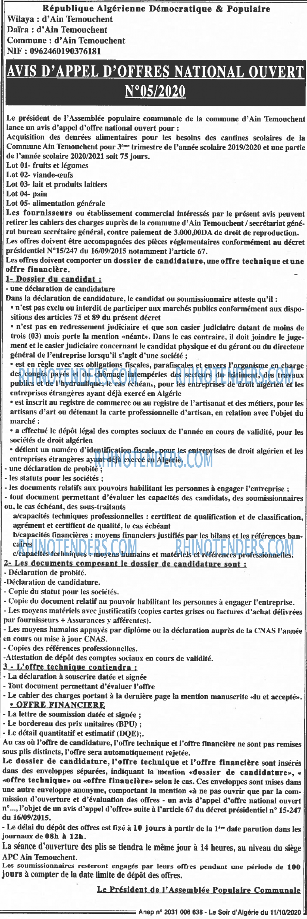 LE SOIR D'ALGERIE