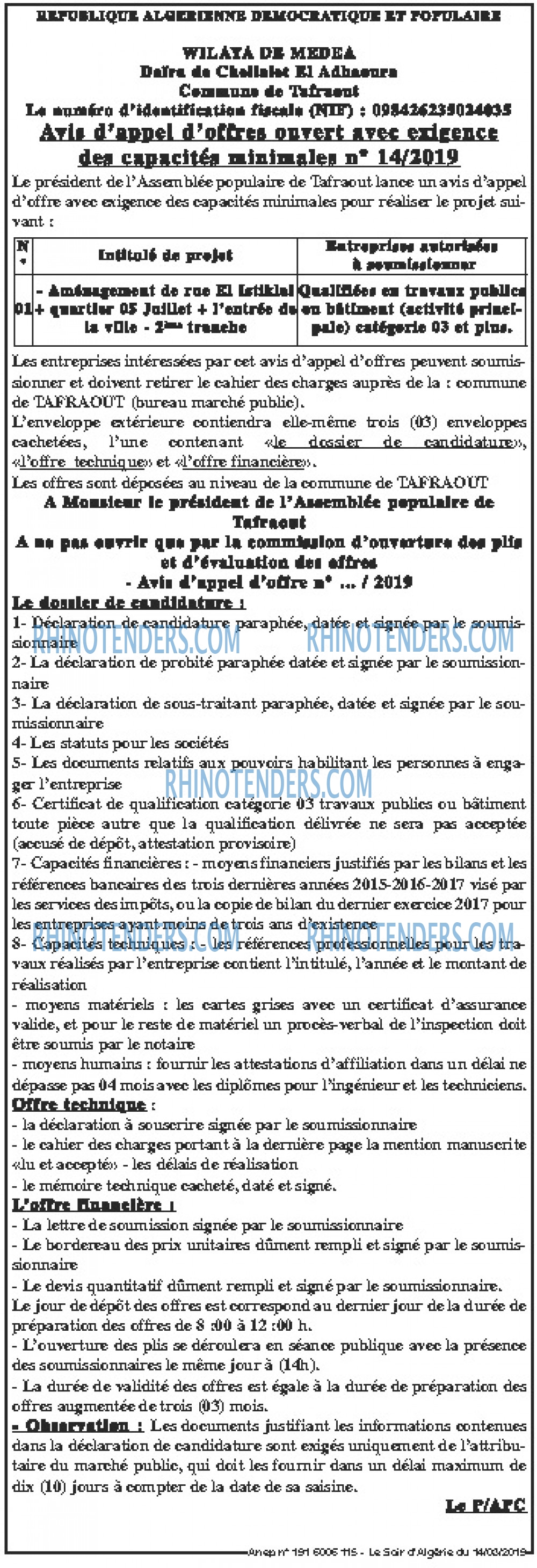 LE SOIR D'ALGERIE