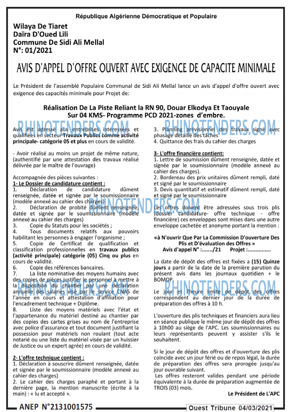 ouest TRIBUNE
