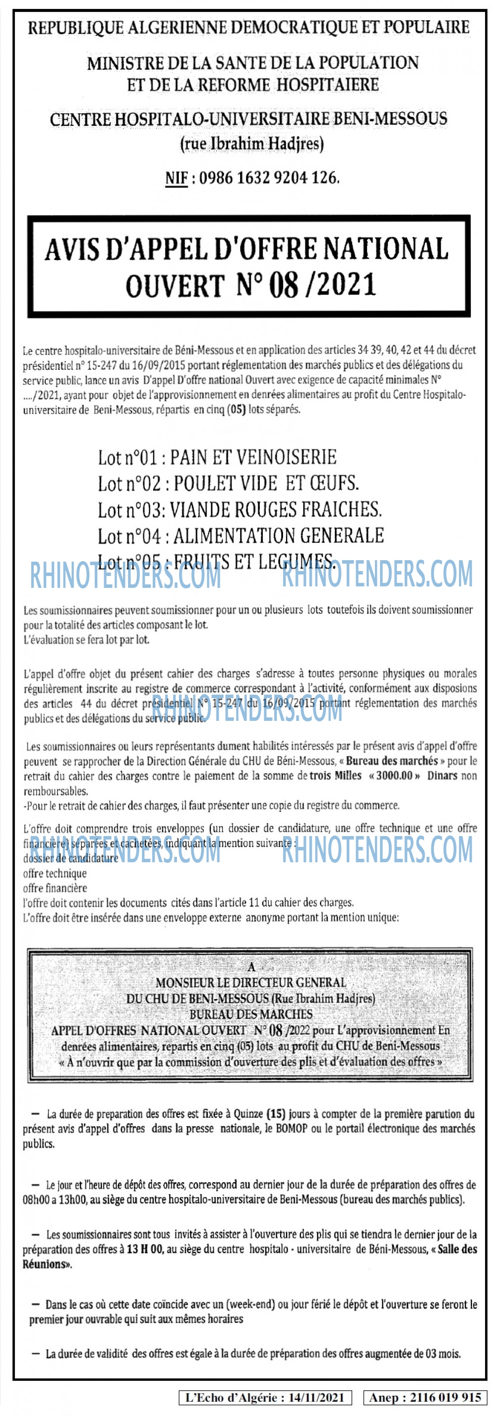 L'ECHO D'ALGERIE