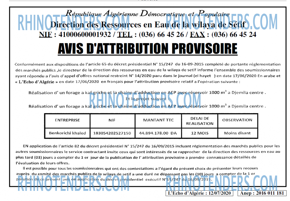 L'ECHO D'ALGERIE