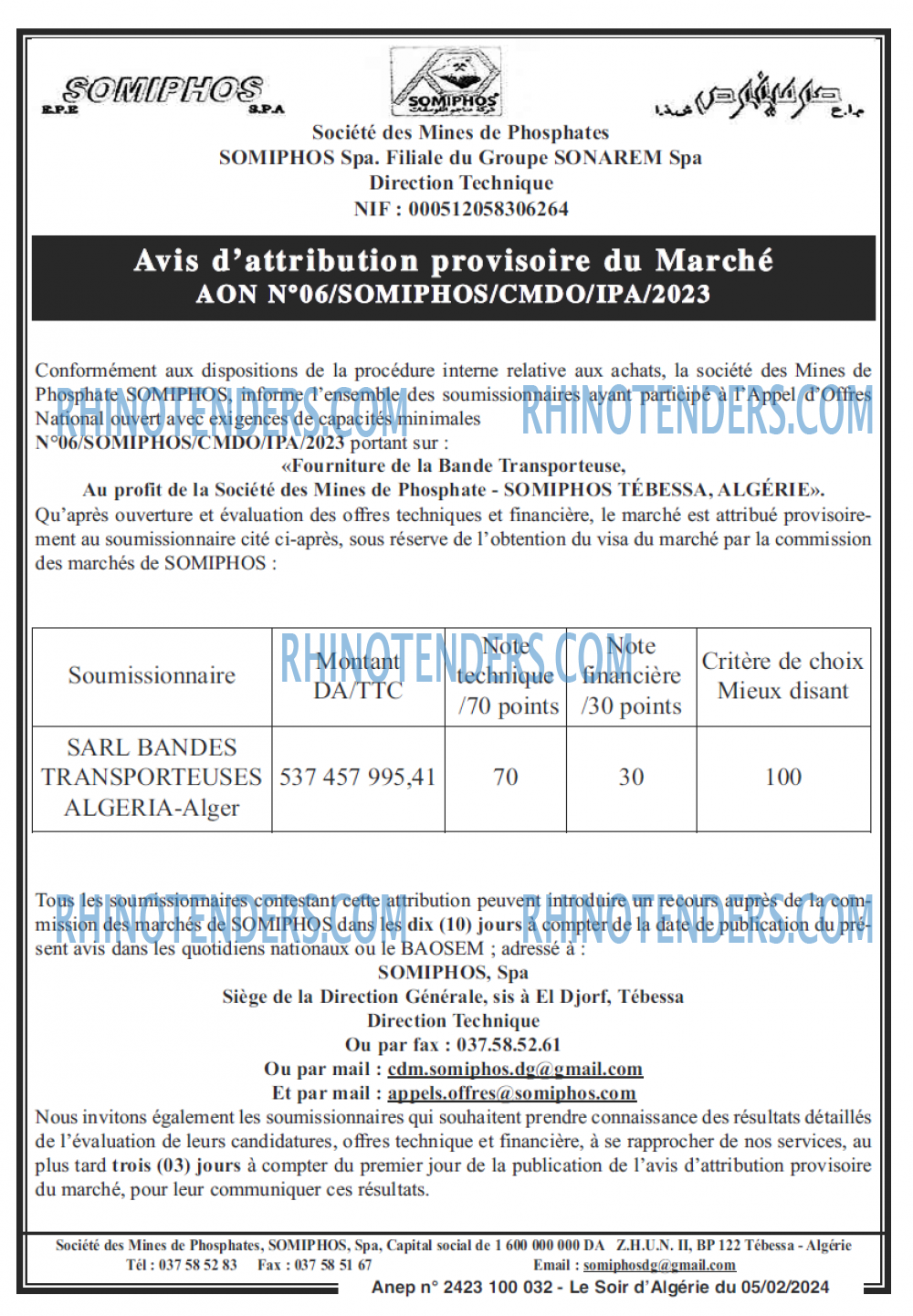 LE SOIR D'ALGERIE