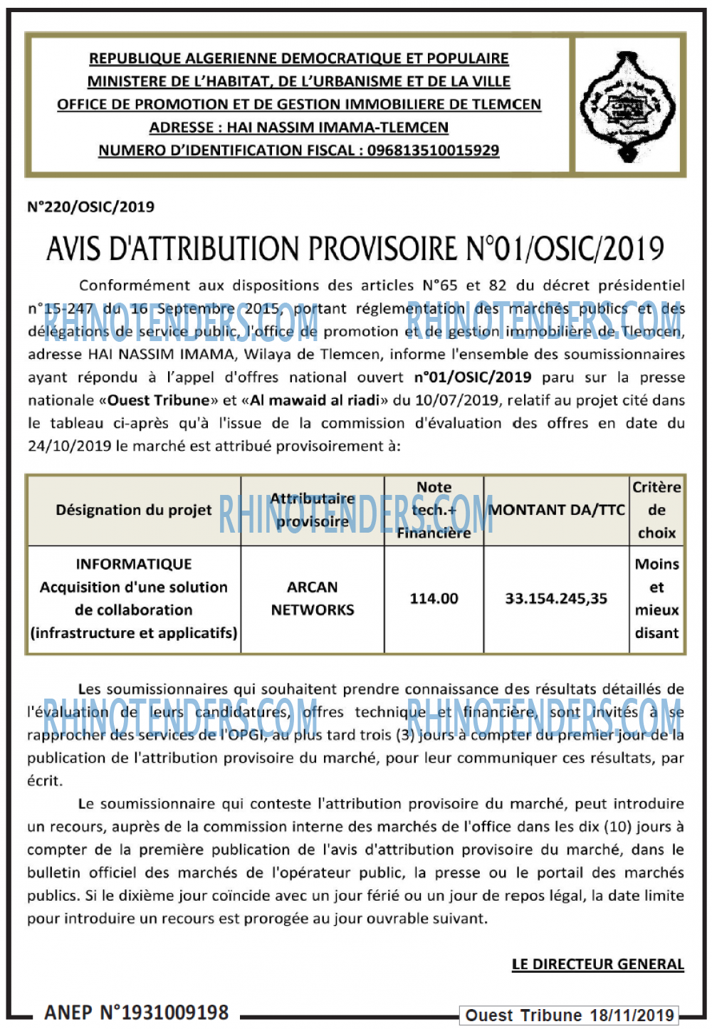ouest TRIBUNE