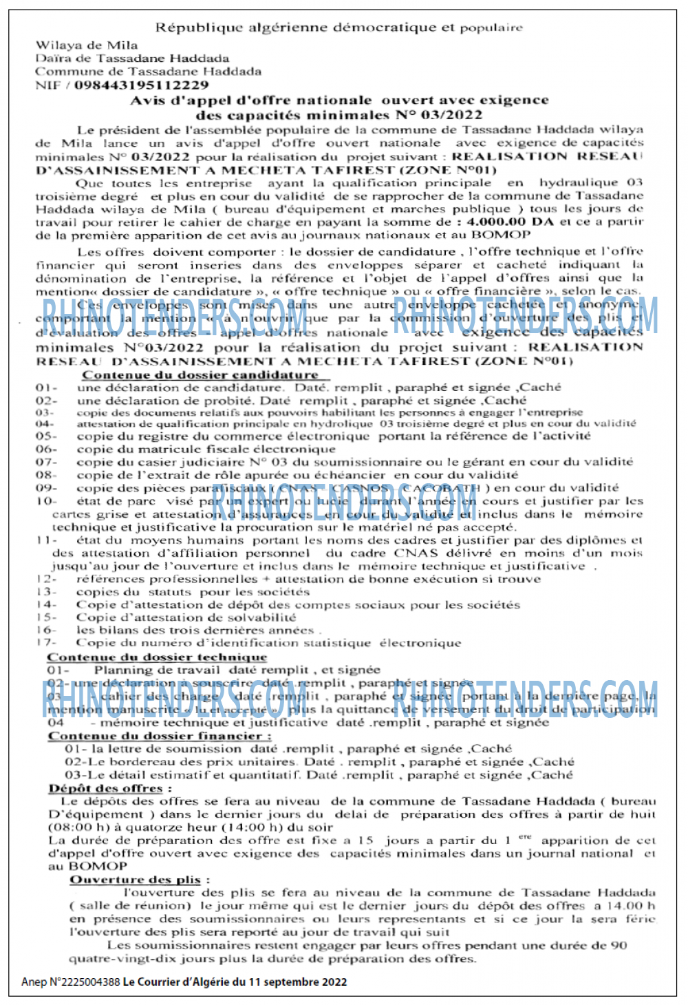 Le Courrier d'Algerie