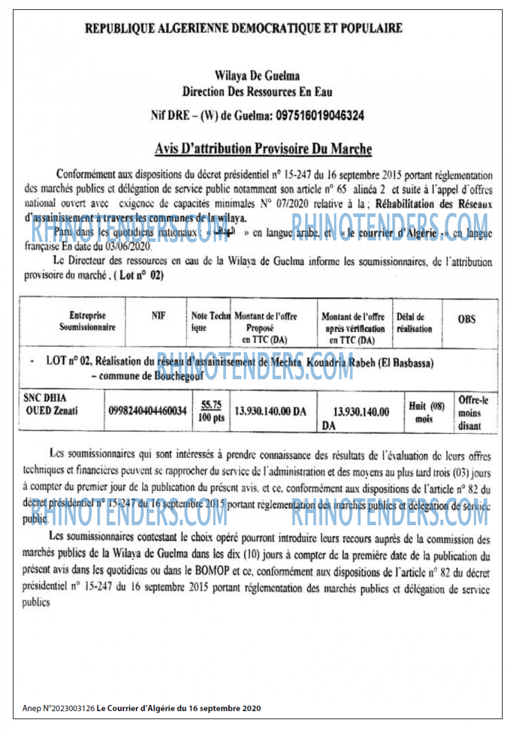 Le Courrier d'Algerie