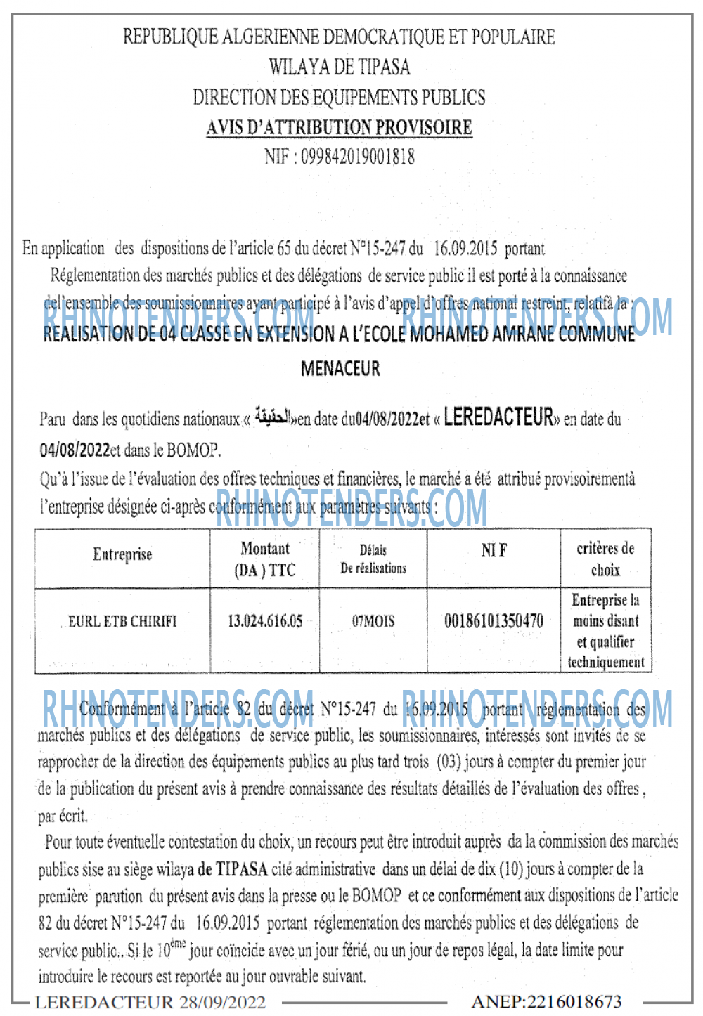 LE REDACTEUR