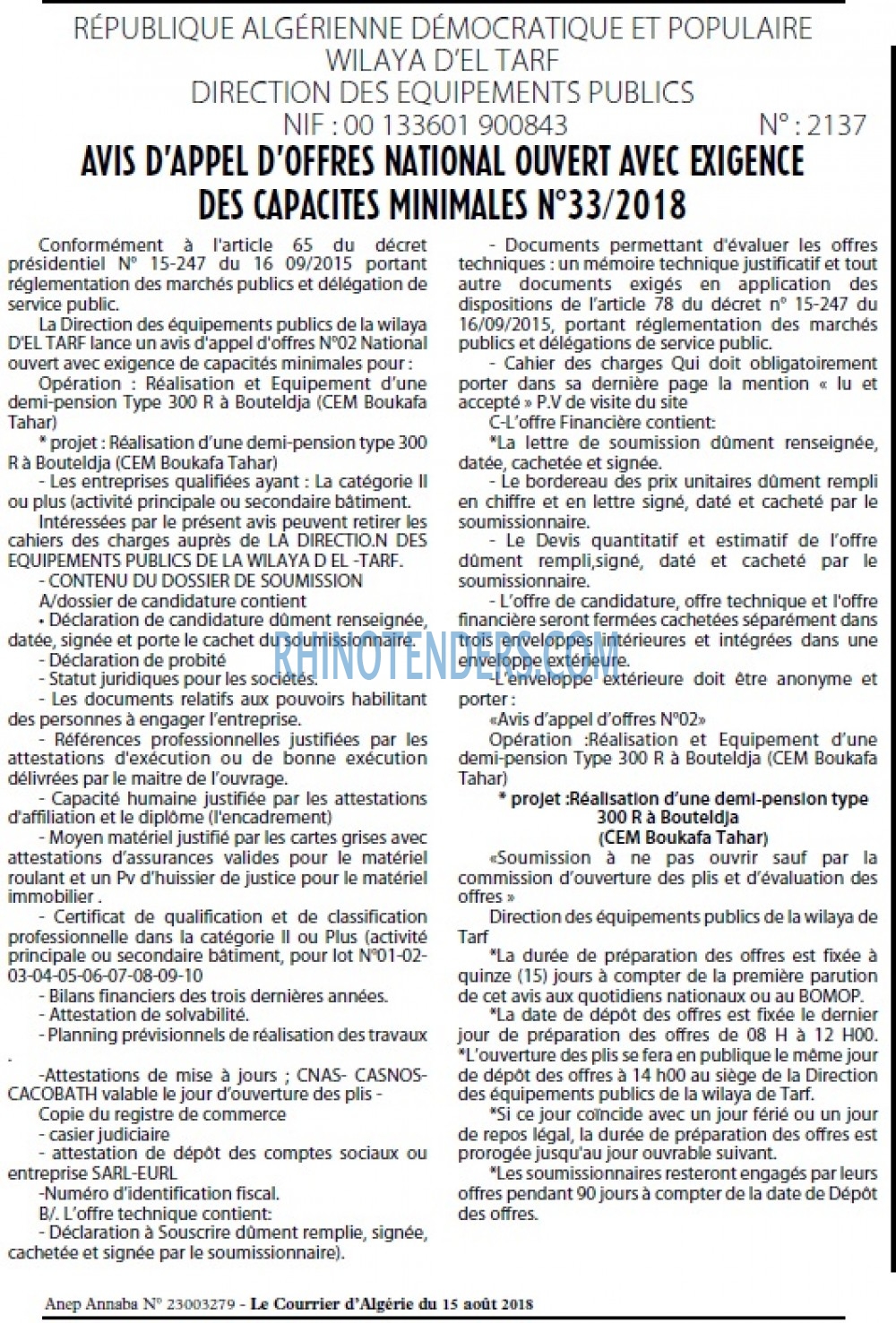 Le Courrier d'Algerie
