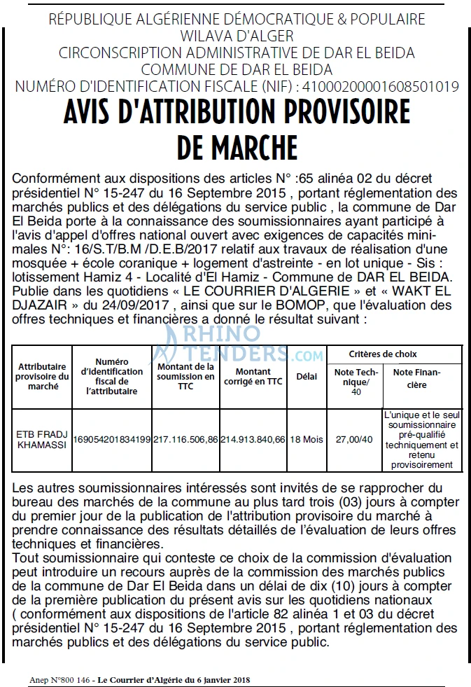 Le Courrier d'Algerie