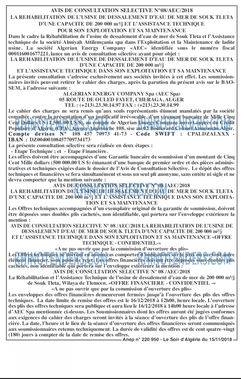 LE SOIR D'ALGERIE