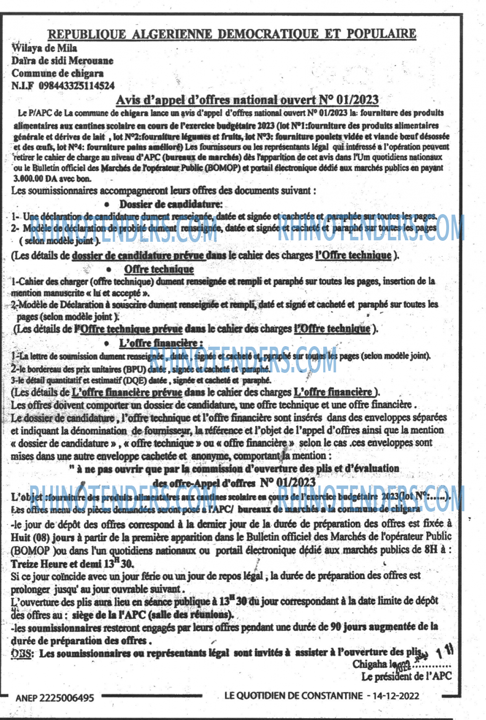 LE QUOTIDIEN DE CONSTANTINE
