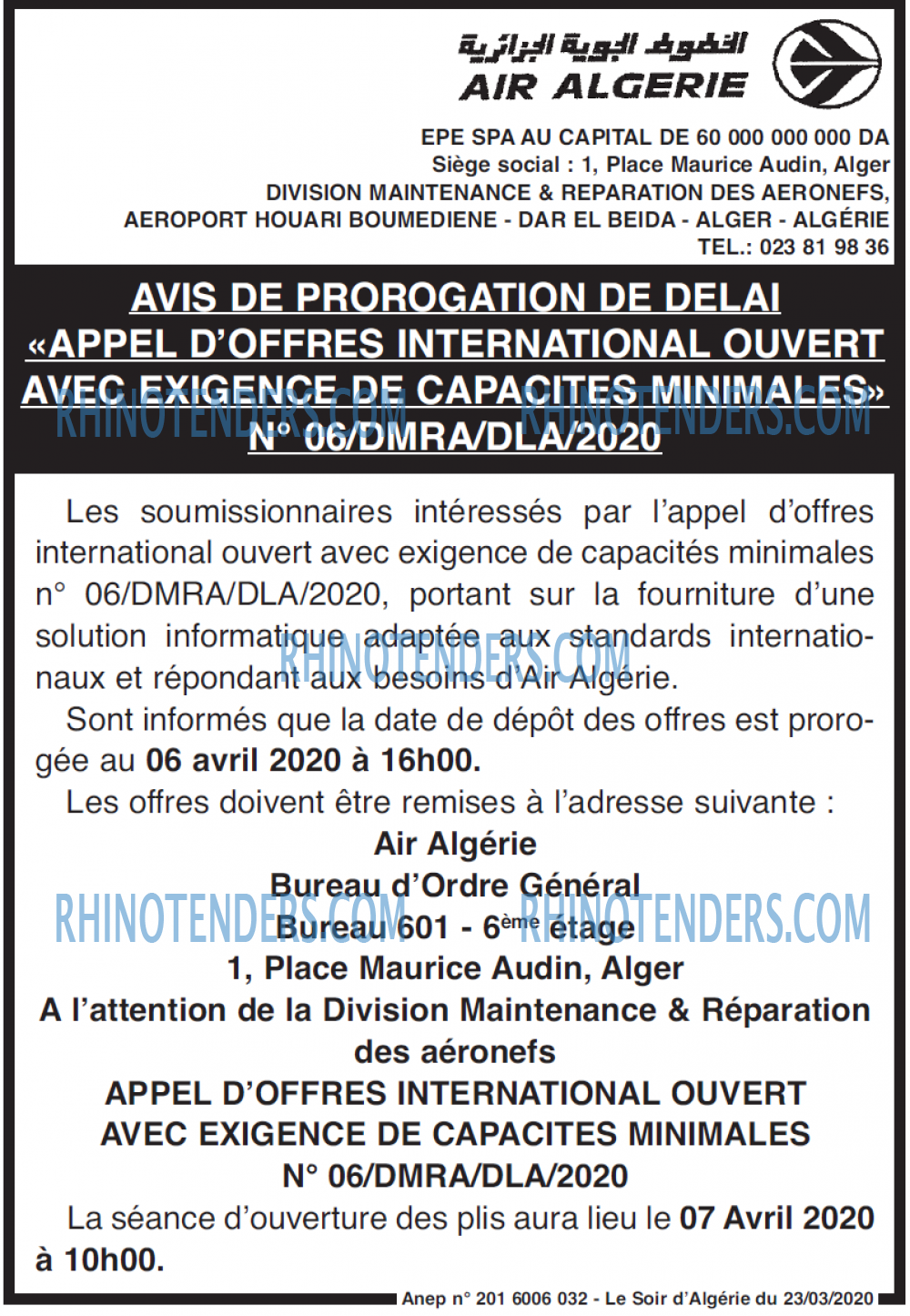 LE SOIR D'ALGERIE