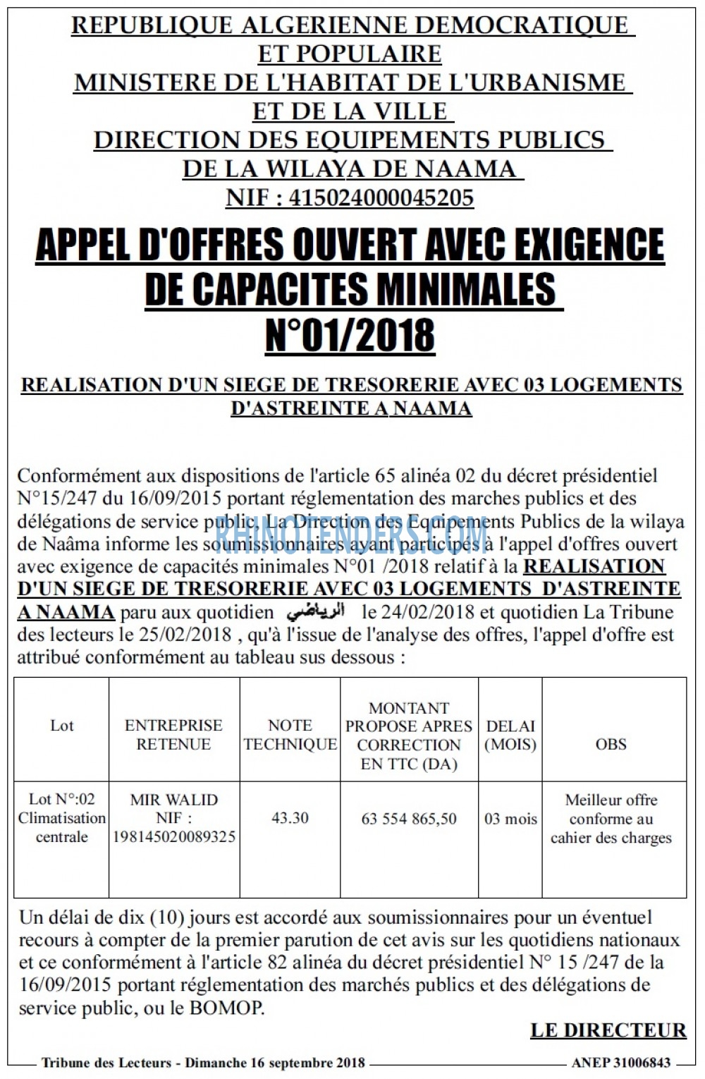 TRIBUNE DES LECTEURS