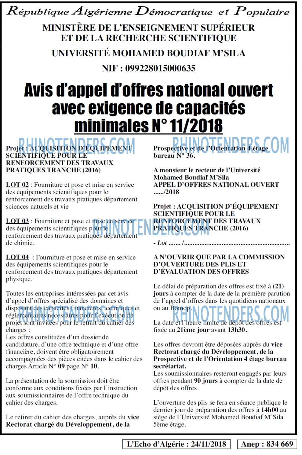 L'ECHO D'ALGERIE