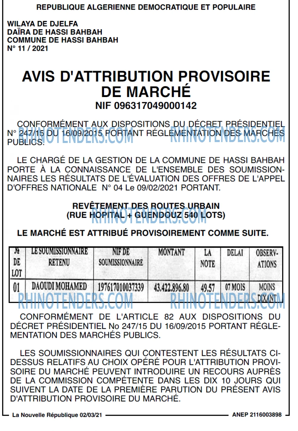 NOUVELLE REPUBLIQUE