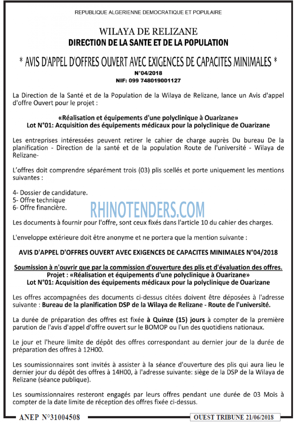 ouest TRIBUNE