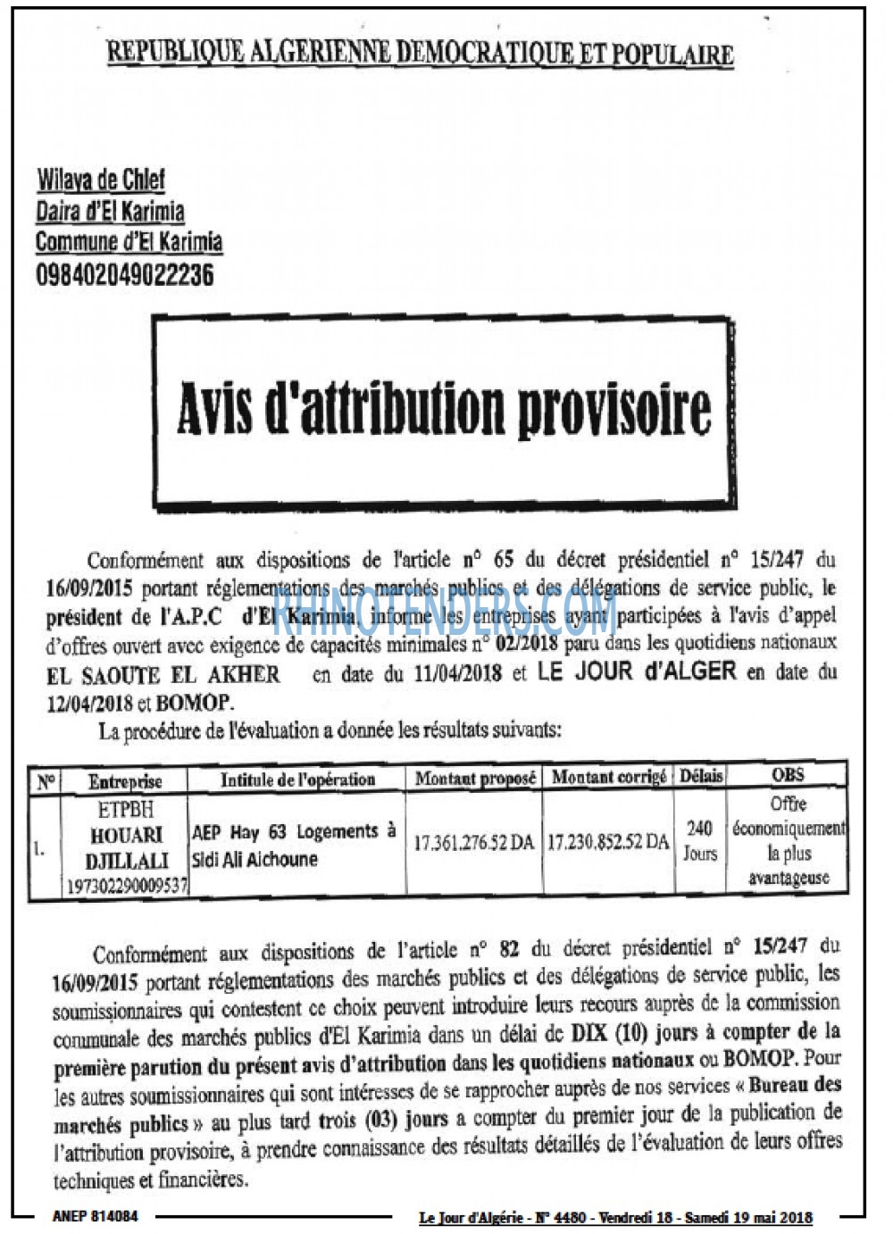 Le Jour d'Algérie