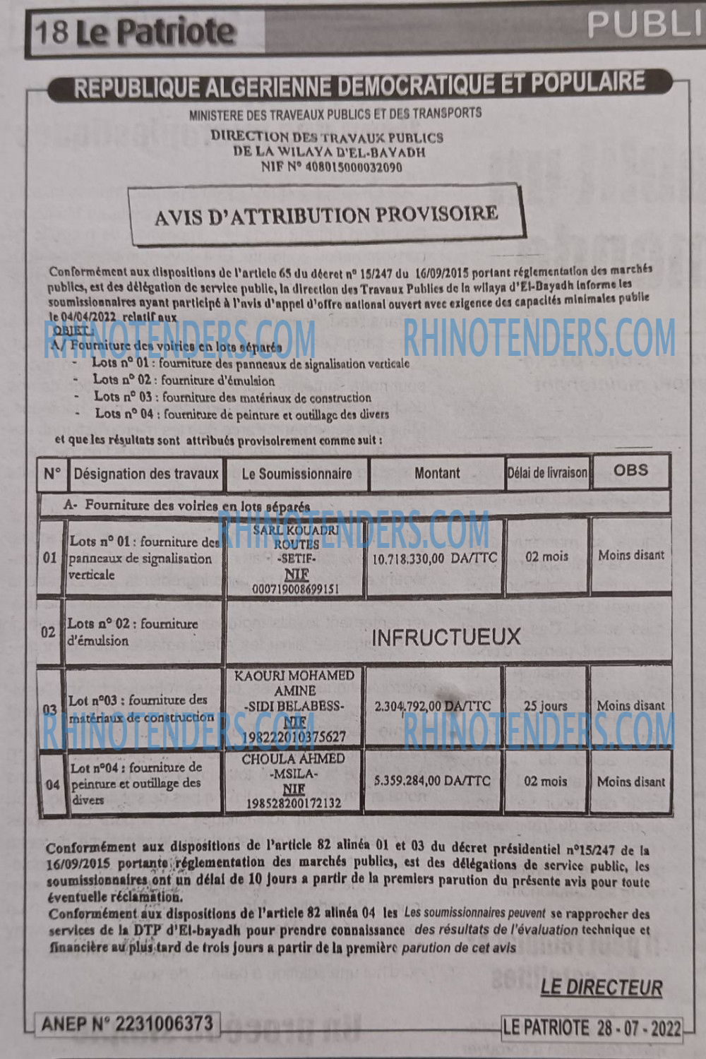LE PATRIOTE