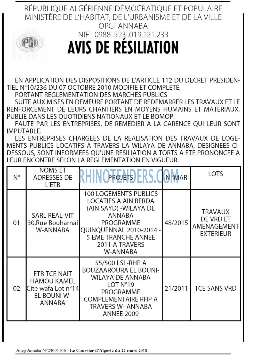 Le Courrier d'Algerie