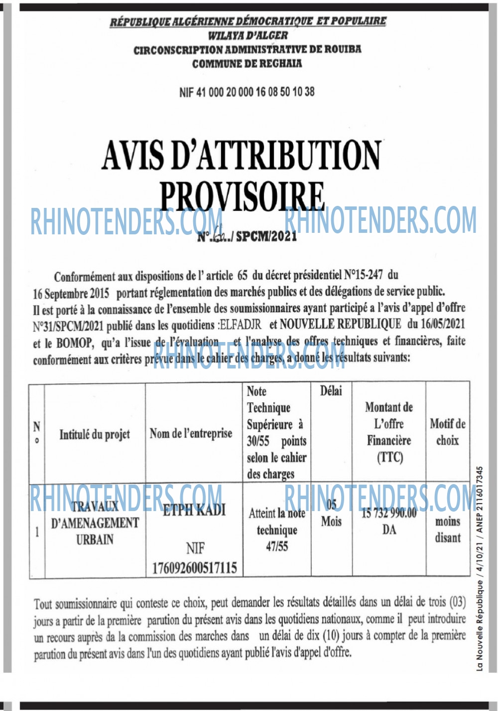 NOUVELLE REPUBLIQUE
