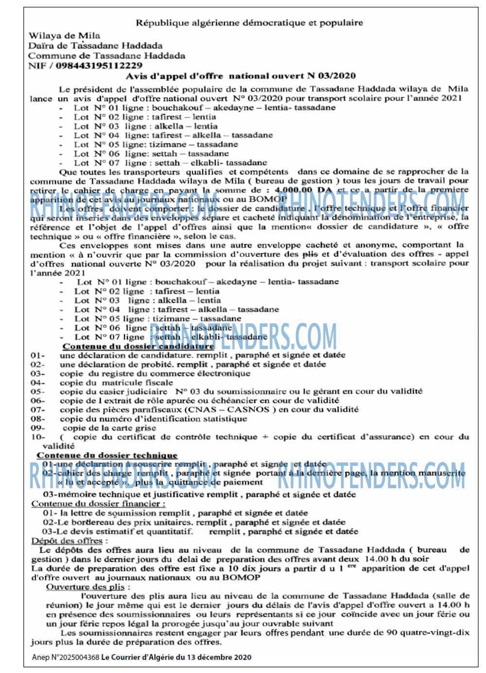Le Courrier d'Algerie