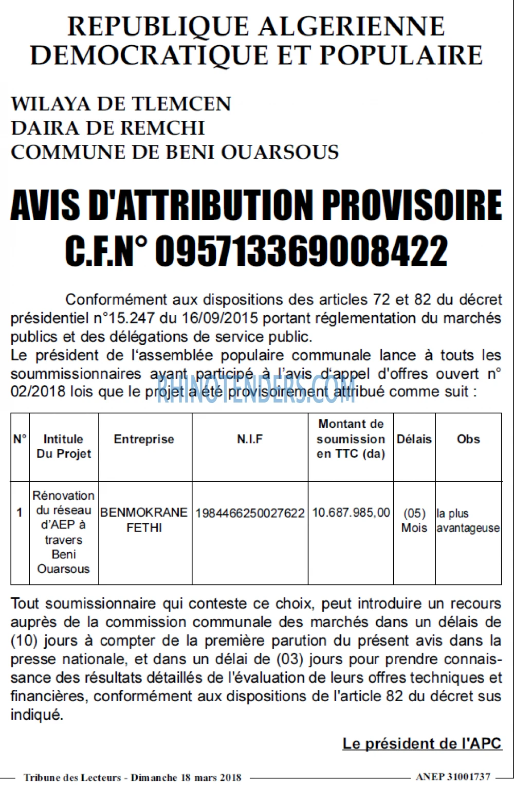 TRIBUNE DES LECTEURS