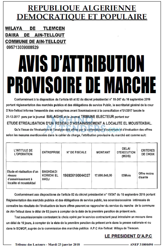 TRIBUNE DES LECTEURS