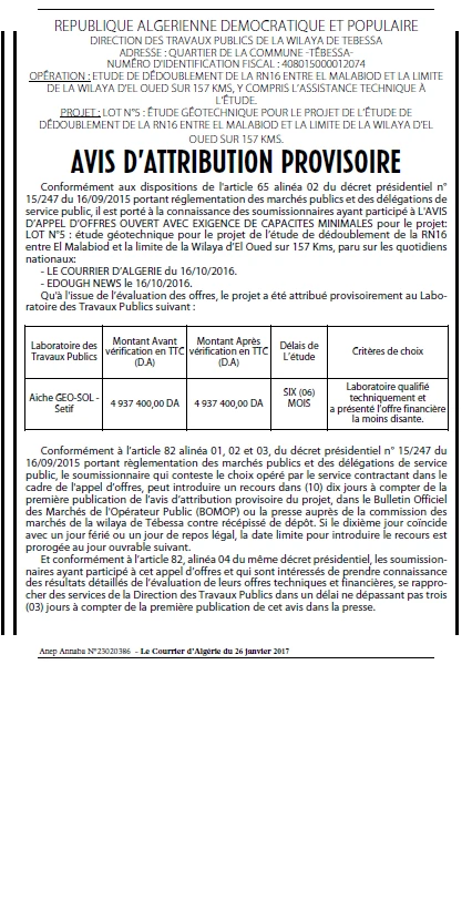 Le Courrier d'Algerie