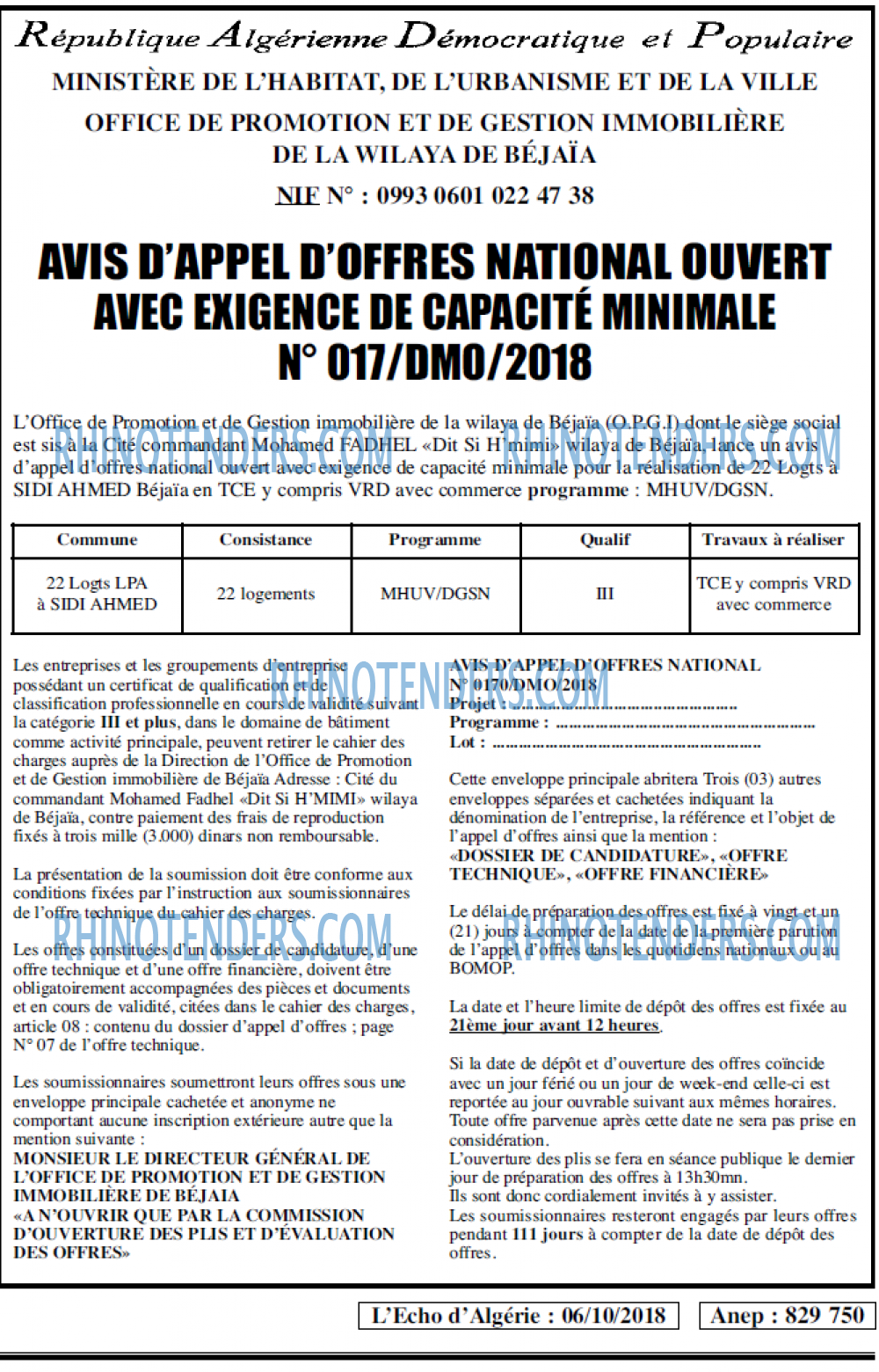 L'ECHO D'ALGERIE