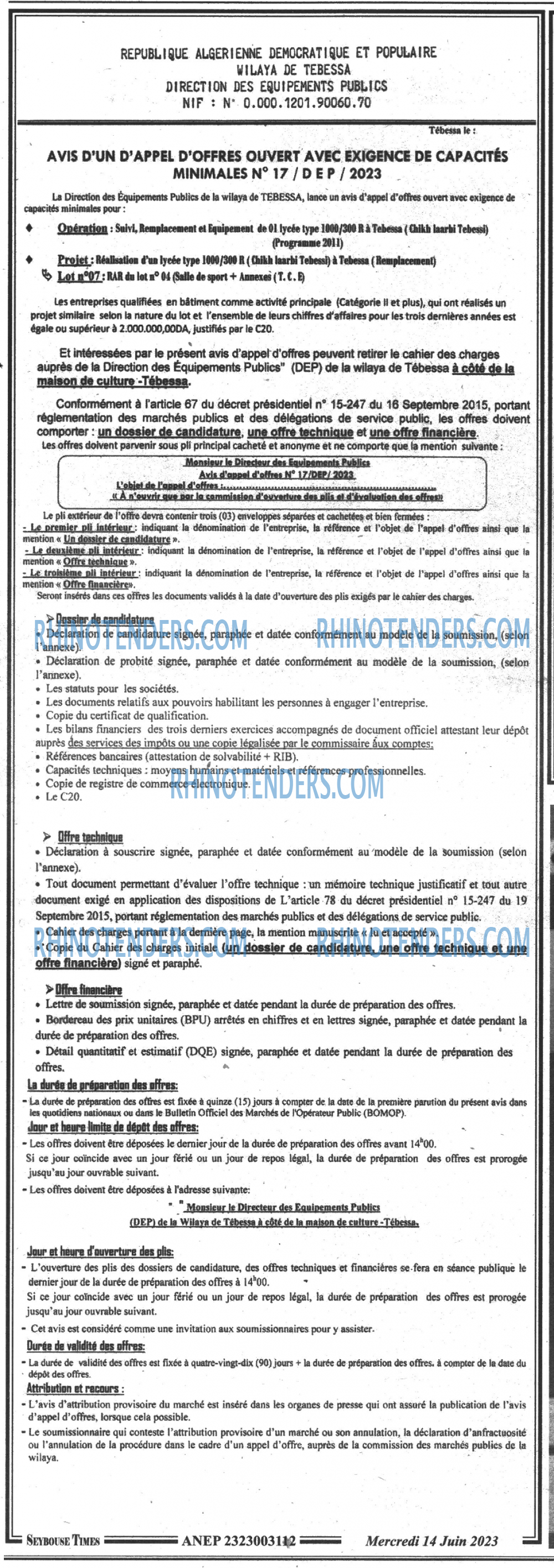 SEYBOUSSE TIMES
