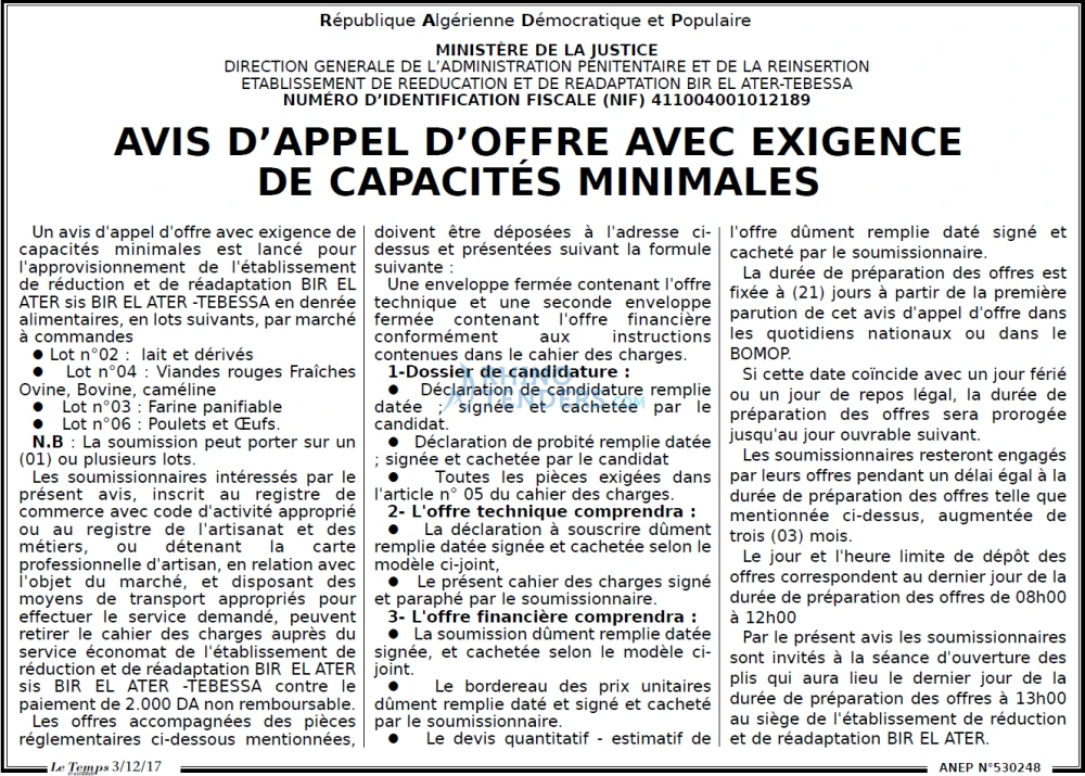 LE TEMPS D'ALGERIE