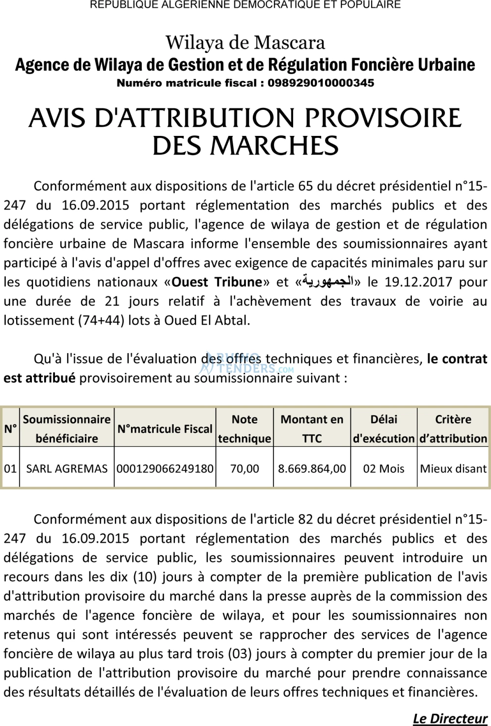 ouest TRIBUNE