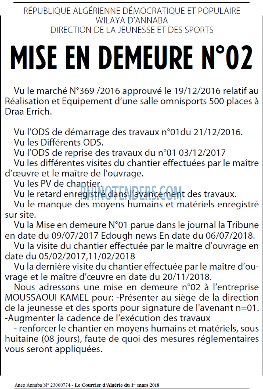 Le Courrier d'Algerie