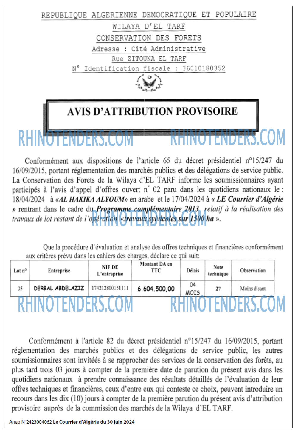 Le Courrier d'Algerie