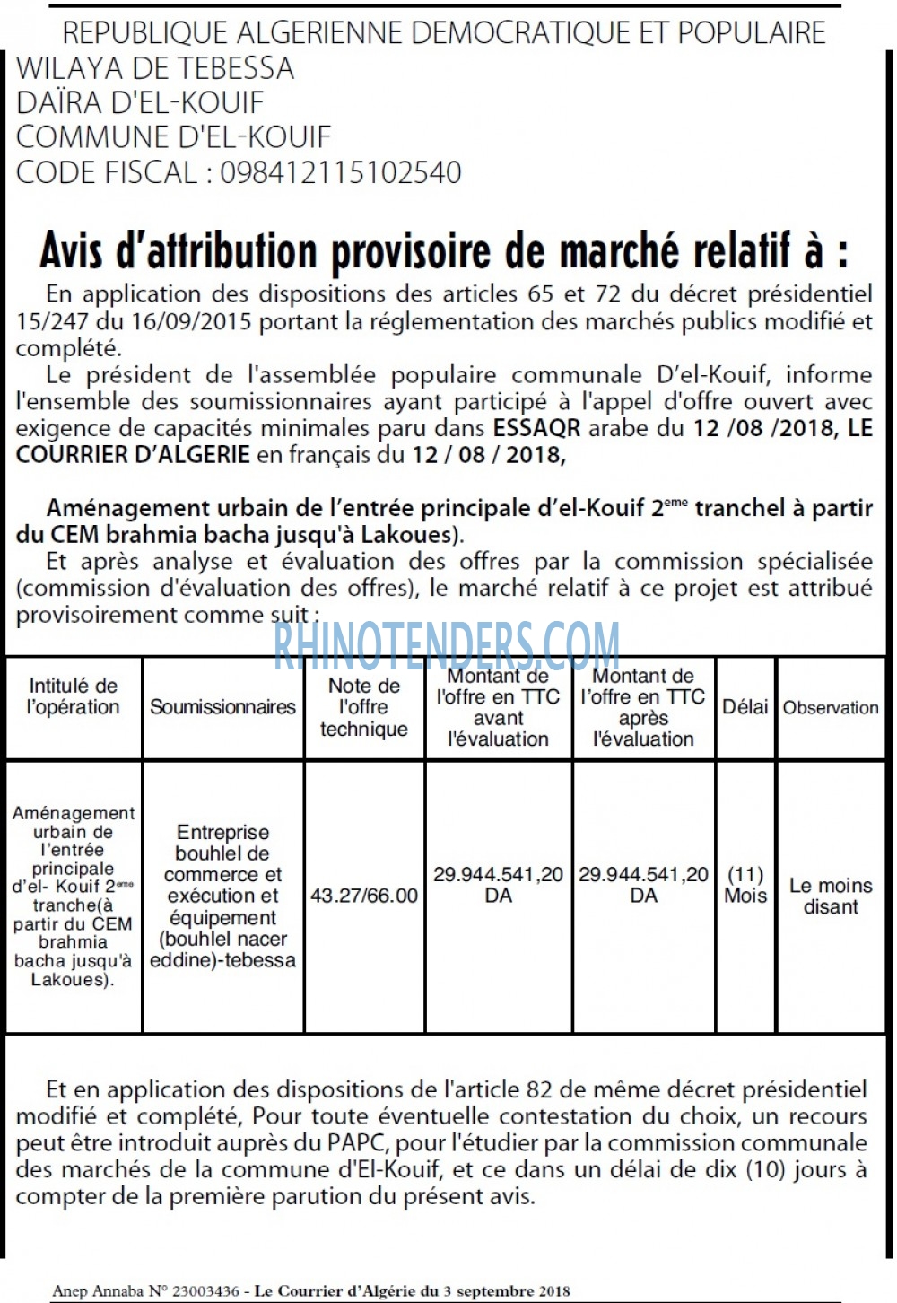 Le Courrier d'Algerie