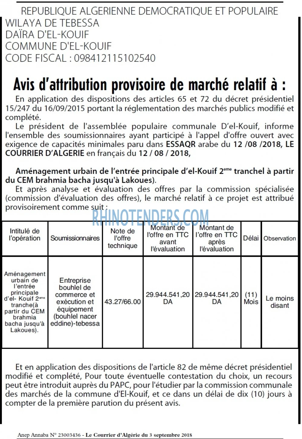 Le Courrier d'Algerie