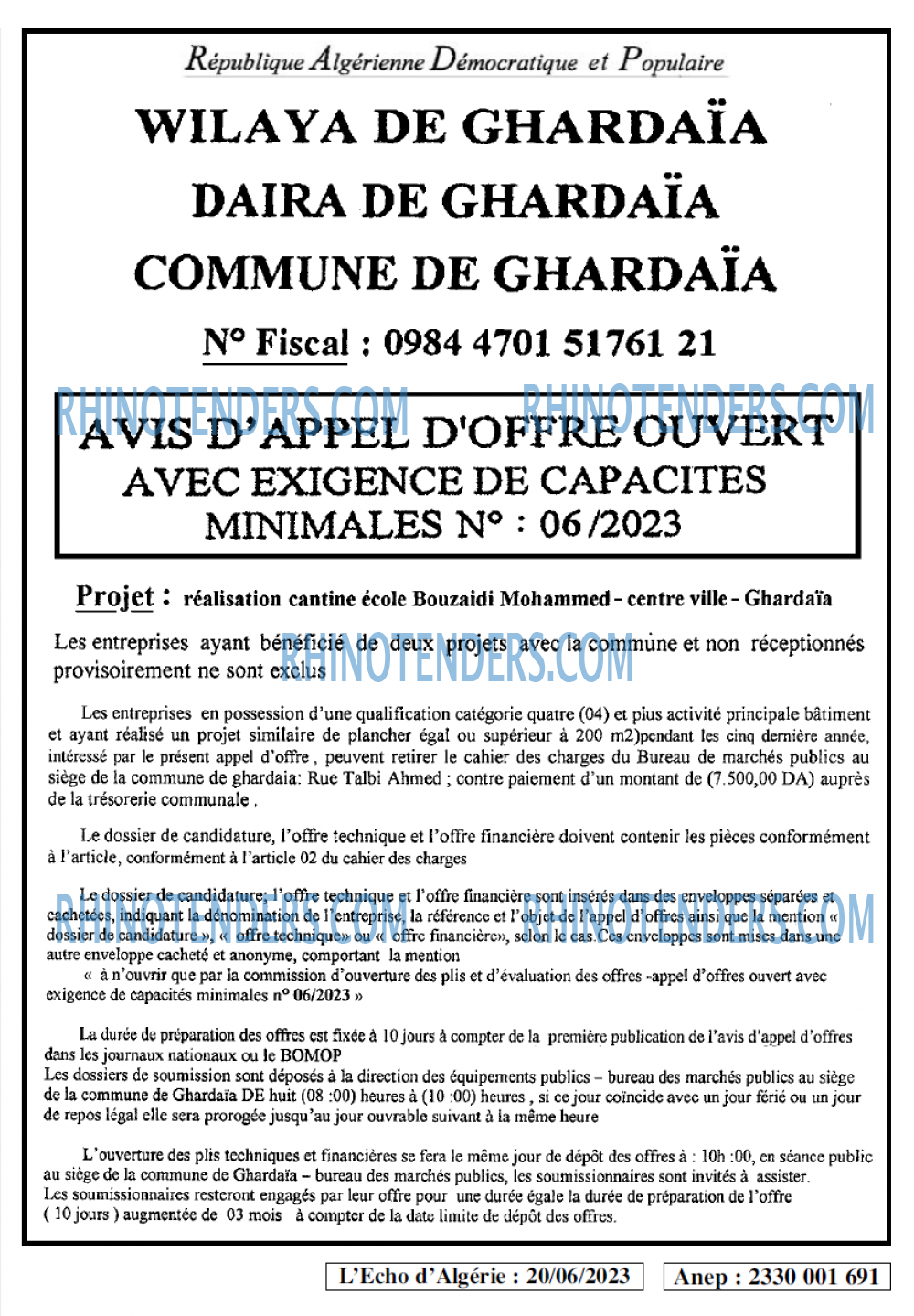 L'ECHO D'ALGERIE