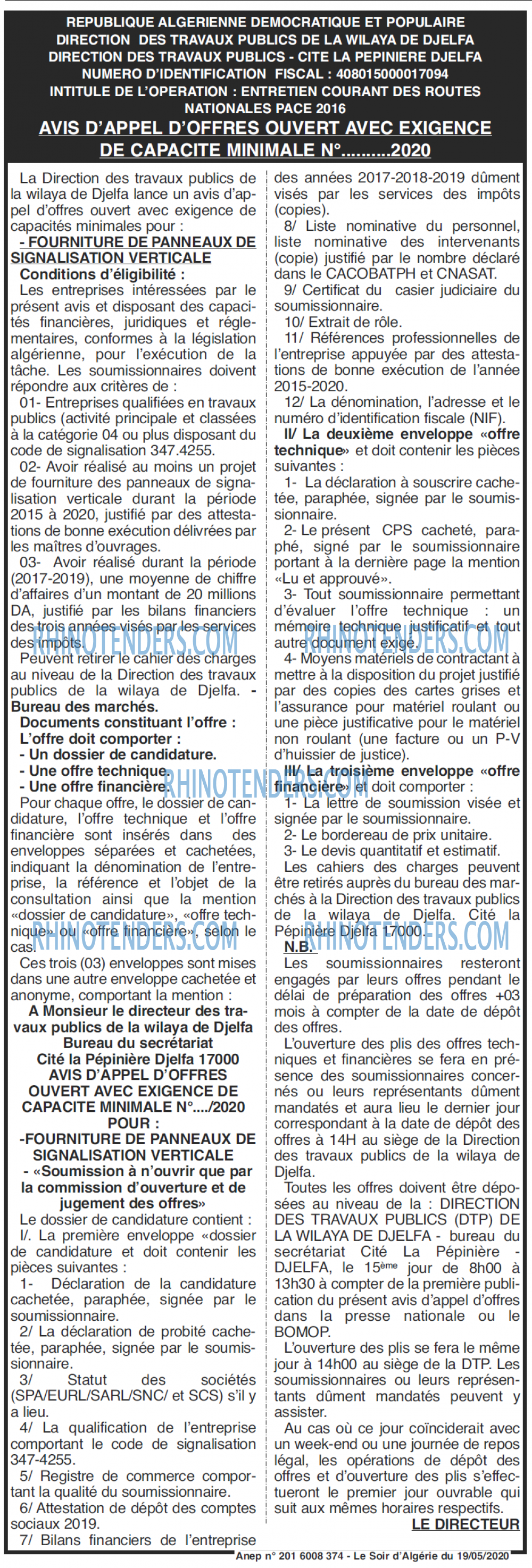 LE SOIR D'ALGERIE