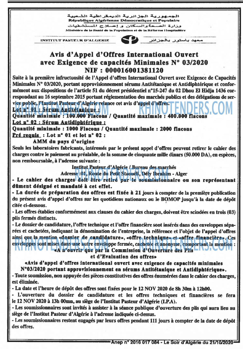 LE SOIR D'ALGERIE