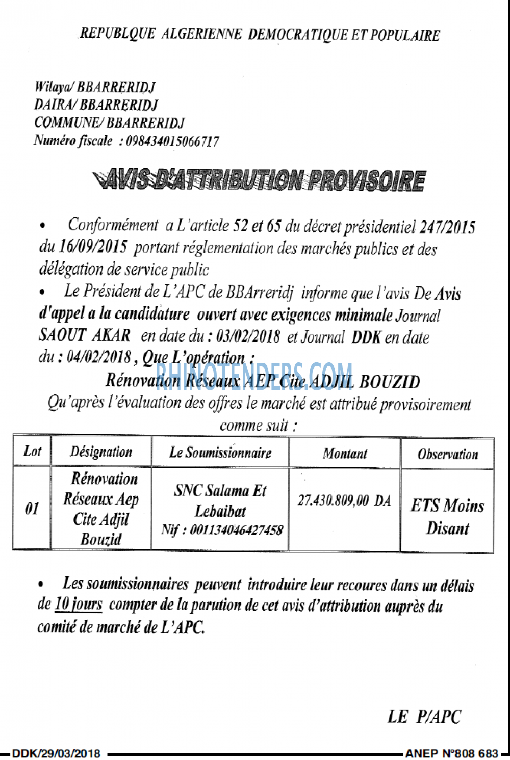 LA DEPECHE DE KABYLIE