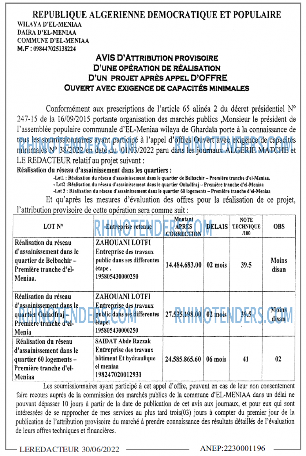 LE REDACTEUR