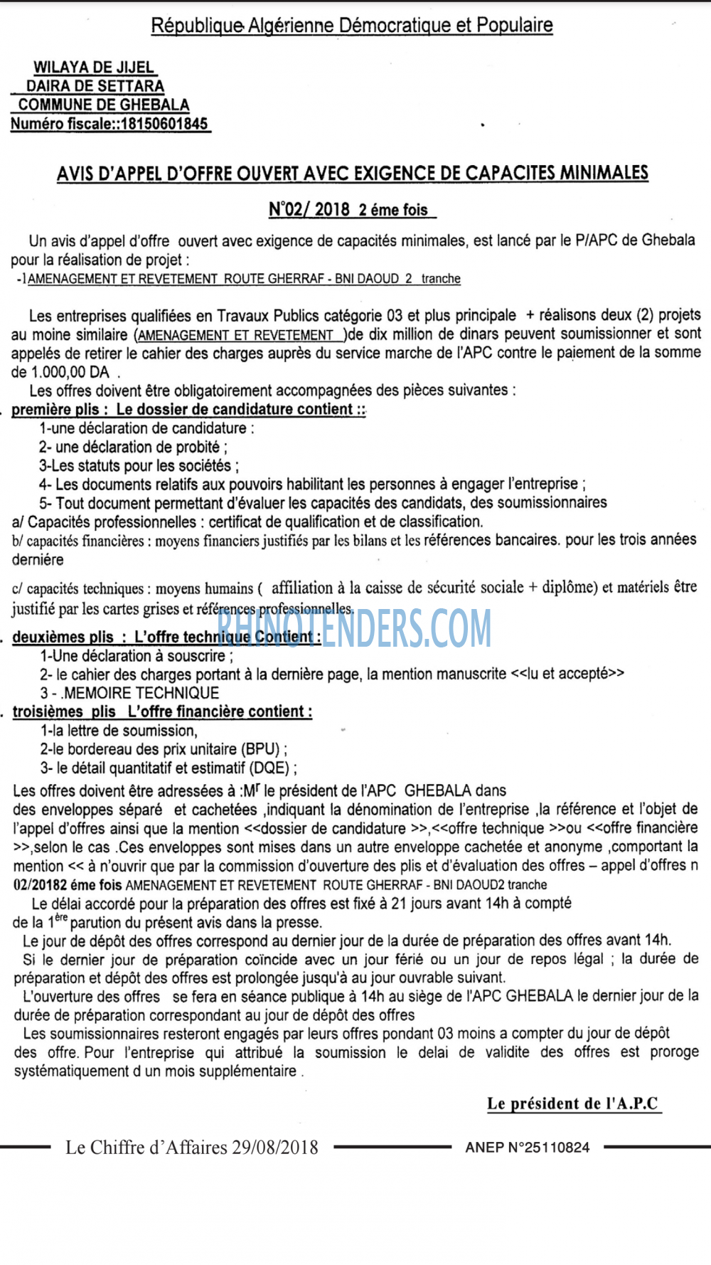 Le Chiffre d'Affaires