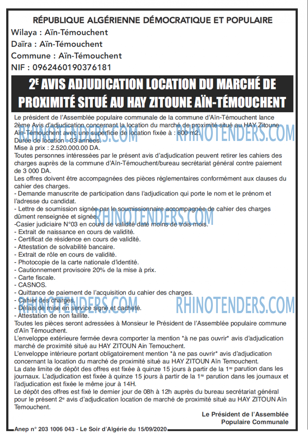 LE SOIR D'ALGERIE